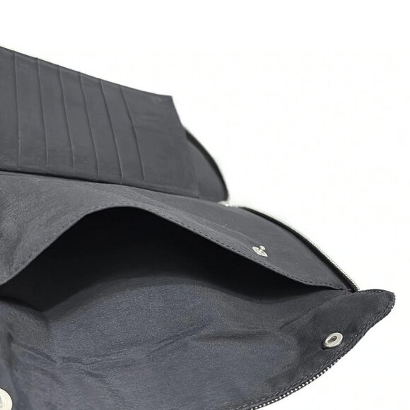 Auth HERMES Her Line Purse GM - Gray Black Polyamide Polyester None Long Wallet - Picture 5 of 6